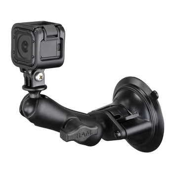 RAM-B-166-GOP1U:RAM-B-166-GOP1U_2:RAM Twist-Lock™ Suction Cup Mount with Action Camera Adapter - Medium