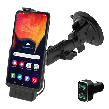 RAM-B-166-SAM9P-2QCCIGU:RAM-B-166-SAM9P-2QCCIGU_1:RAM Powered Suction Cup Mount for Samsung XCover Pro with Charger