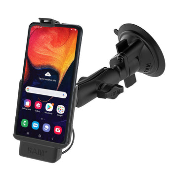 RAM-B-166-SAM9PU:RAM-B-166-SAM9PU_1:RAM EZ-Roll'r™ Powered Suction Cup Mount for Samsung XCover Pro