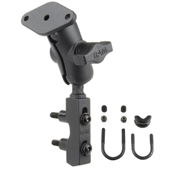 RAM-B-174U-A:RAM-B-174U-A_1:RAM Motorcycle Brake/Clutch Reservoir Mount with Diamond Plate - Short