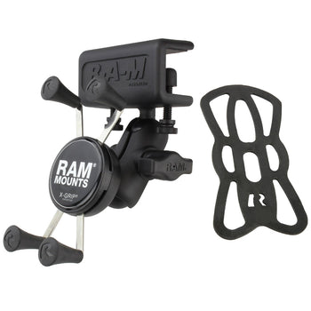 RAM-B-177-UN7U:RAM-B-177-UN7U_2:RAM X-Grip Phone Mount with Glare Shield Clamp Base