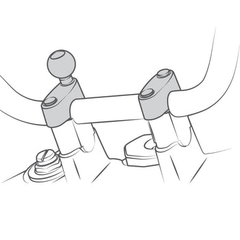RAM-B-186U:RAM-B-186U_4:RAM Motorcycle Handlebar Clamp Mount with M8 Bolts - Medium