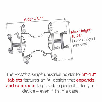 RAM-B-316-1-UN9:RAM-B-316-1-UN9_3:RAM X-Grip with RAM Pod™ I Vehicle Mount for 9"-10" Tablets