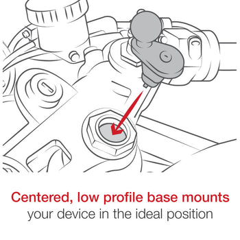 RAM-B-342-366U:RAM-B-342-366U_3:RAM Motorcycle Fork Stem Mount with 1/4"-20 Action Camera Adapter