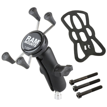 RAM-B-367-UN7U:RAM-B-367-UN7U_2:RAM X-Grip Phone Mount with Motorcycle Handlebar Clamp Base