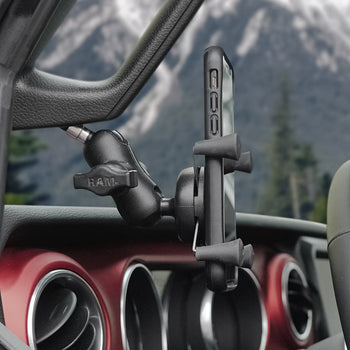 RAM-B-367-UN7U:RAM-B-367-UN7U_3:RAM X-Grip Phone Mount with Motorcycle Handlebar Clamp Base