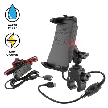 RAM-B-400-A-UN14W-V7M-1:RAM-B-400-A-UN14W-V7M-1_1:RAM Quick-Grip™ 15W Waterproof Wireless Charging Mount with Tough-Claw™