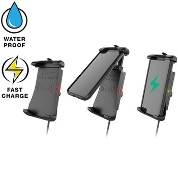 RAM-B-400-A-UN14W-V7M-1:RAM-B-400-A-UN14W-V7M-1_2:RAM Quick-Grip™ 15W Waterproof Wireless Charging Mount with Tough-Claw™