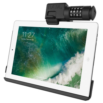 RAM-HOL-AP15CLU:RAM-HOL-AP15CLU_1:RAM EZ-Roll'r™ Combo Locking Holder for iPad 6th Gen, Air 2 + More