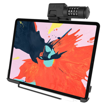 RAM-HOL-AP24CLU:RAM-HOL-AP24CLU_1:RAM EZ-Roll'r™ Combo Locking Holder for iPad Pro 12.9 3rd - 5th Gen