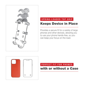 RAM-HOL-PD4-400-1U:RAM-HOL-PD4-400-1U_5:RAM Quick-Grip™ XL Phone Mount with Low-Profile Tough-Claw™
