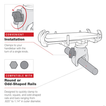 RAM-HOL-PD4-400-1U:RAM-HOL-PD4-400-1U_8:RAM Quick-Grip™ XL Phone Mount with Low-Profile Tough-Claw™