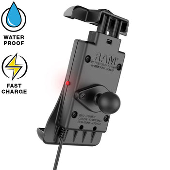 RAM-HOL-UN14WB-V7M-1:RAM-HOL-UN14WB-V7M-1_3:RAM Quick-Grip™ 15W Waterproof Wireless Charging Holder with Charger