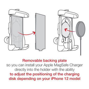 RAM-HOL-UN15WBU:RAM-HOL-UN15WBU_4:RAM Quick-Grip™ Holder with Ball for iPhone 12 Series + MagSafe