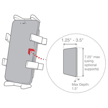 RAM-HOL-UN4U:RAM-HOL-UN4U_7:RAM Finger-Grip™ Universal GPS and Radio Holder