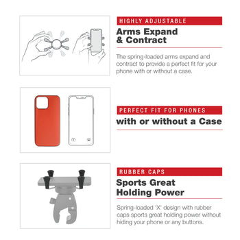 RAM-HOL-UN7-404-2U:RAM-HOL-UN7-404-2U_7:RAM X-Grip Phone Mount with Low-Profile Medium Tough-Claw™