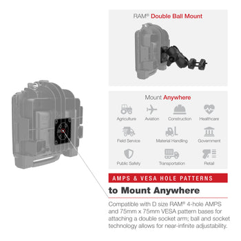 RAM-HOL-ZE22LU:RAM-HOL-ZE22LU_8:RAM Locking Form-Fit Holder for Zebra ET8x 2-in-1 Tablet