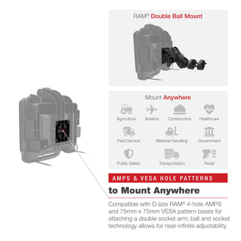 RAM-HOL-ZE22PD2U:RAM-HOL-ZE22PD2U_7:RAM Power + Dual USB Dock for Zebra ET8x 2-in-1 Tablet