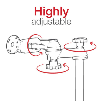 RAM-VP-SW1-129:RAM-VP-SW1-129_2:RAM Tele-Pole™ with 12" & 9" Poles, Double Swing Arms & Round Plate