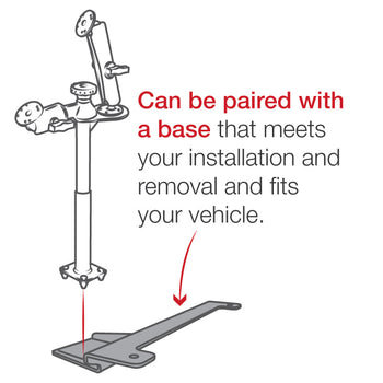 RAM-VP-SW2F-89:RAM-VP-SW2F-89_3:RAM Tele-Pole™ with 8” & 9” Poles and Double Ball Mount