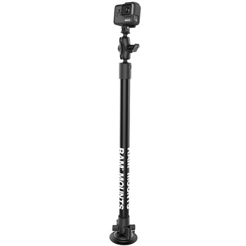 RAP-224-18-A-GOP1:RAP-224-18-A-GOP1_1:RAM Twist-Lock™ Suction Mount with 18" Pole & Action Camera Adapter