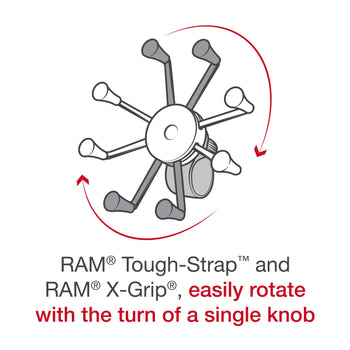 RAP-460-UN7U:RAP-460-UN7U_6:RAM X-Grip Phone Mount with RAM Tough-Strap™ Handlebar Base