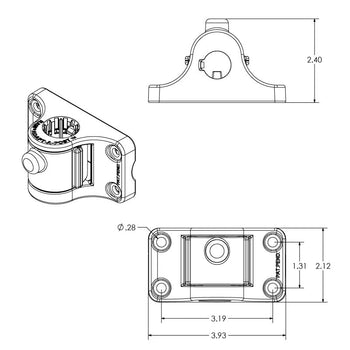 RAP-AAPUBU:RAP-AAPUBU_3:RAM Universal Adapt-A-Post™ Bulkhead Drill-Down Base