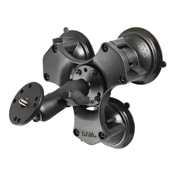 RAP-B-365-224-202AU:RAP-B-365-224-202AU_1:RAM Twist-Lock™ Triple Suction Mount with Round Plate and 1/4"-20 Stud