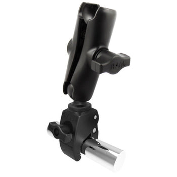 RAP-B-400-201U:RAP-B-400-201U_1:RAM Tough-Claw™ Small Clamp Base with Double Socket Arm - Medium