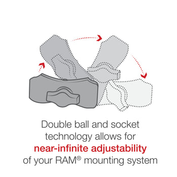RAP-B-460-A-GOP1U:RAP-B-460-A-GOP1U_5:RAM Tough-Strap™ Double Ball Mount with Universal Action Camera Adapter