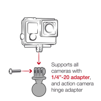 RAP-B-460-A-GOP1U:RAP-B-460-A-GOP1U_7:RAM Tough-Strap™ Double Ball Mount with Universal Action Camera Adapter