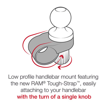 RAP-B-460-A-PD3U:RAP-B-460-A-PD3U_7:RAM Quick-Grip™ Phone Mount with RAM Tough-Strap™ Handlebar Base