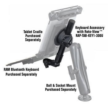 RAP-TAB-KB1-300U:RAP-TAB-KB1-300U_3:RAM Keyboard Accessory for Tablets with RAM Roto-View™