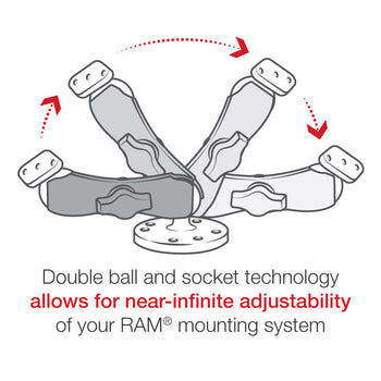 RAM-B-138U:RAM-B-138U_8:RAM Double Ball Drill-Down Mount with Diamond Plate - Medium